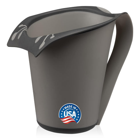 Plastic Bath Cup (800ml, 27 fl Ounce), Waterfall Rinser Made in USA (Grey)