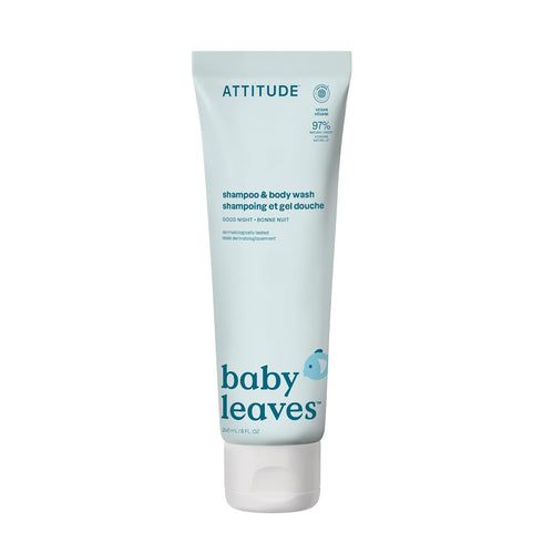 ATTITUDE Baby 2-in-1 Shampoo & Body Wash, EWG Verified, Dermatologically Tested, Vegan,