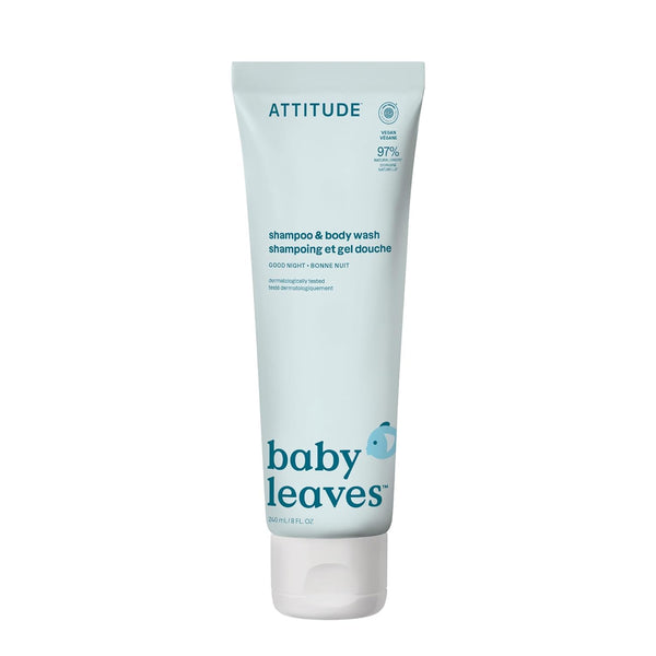 ATTITUDE Baby 2-in-1 Shampoo & Body Wash, EWG Verified, Dermatologically Tested, Vegan,