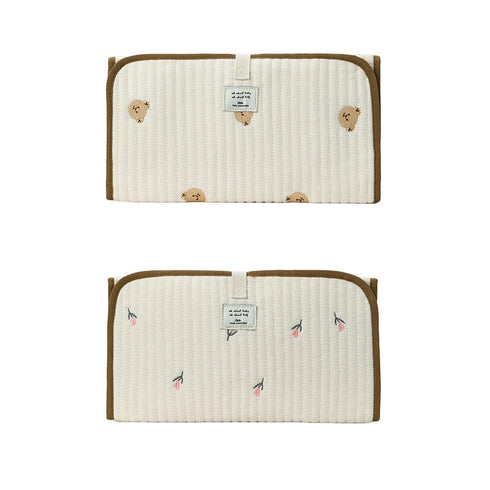 GKOXUQ Portable Baby Changing Pad Foldable & Water Proofing Mat Built-in Mesh Pocket for Newborns and Parents During