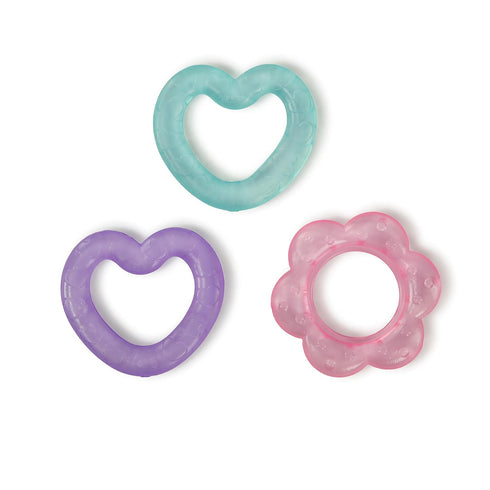 9-Piece Set 3 Bright Starts Everything Nice Teething Toys - BPA-Free Rattles and Chillable Teethers, Purple and Pink