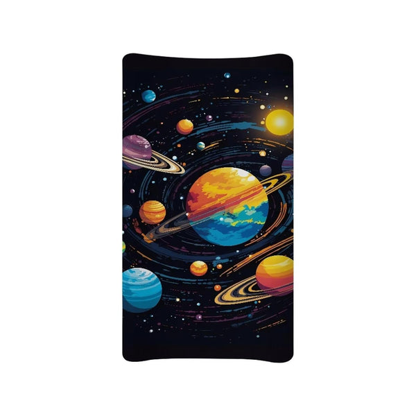Stretch Ultra Soft Changing Pad Cover for Baby Boys Girls, Cosmic Galaxy Patterns, Fits 32" x 16" Contoured Pad
