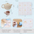 Set 1-3, 12 Ginbear Silicone Play Kitchen Tea with Washable Cloth Napkin for Little Girl Toddlers Non-Toxic Unbreakable