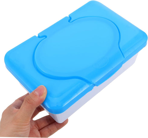 SHOWERORO Compact Wipes Container with Lid Lightweight and Refillable Wipes Holder for Home Office