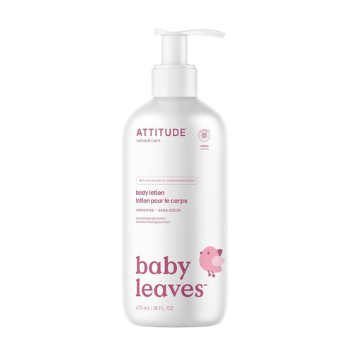 ATTITUDE Baby Lotion, EWG Verified Moisturizer, Unscented, Vegan & Cruelty-Free, Dermatologically Tested, 16 Fl Oz