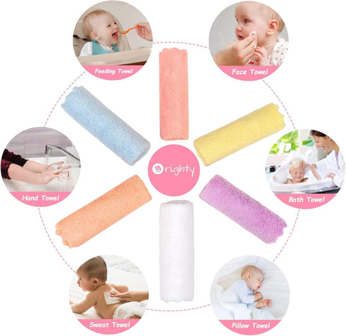 24-Pack (7''x9''), Orighty Baby Washcloths Microfiber Coral Fleece Baby Towels, Super Soft and Absorbent Wash Cloths