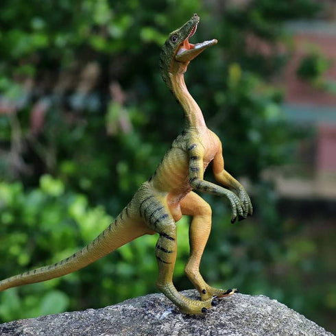 Gemini&Genius 2Pcs Compsognathus Dinosaur Toy Figurines with Moveable Jaw, Realistic Dinos