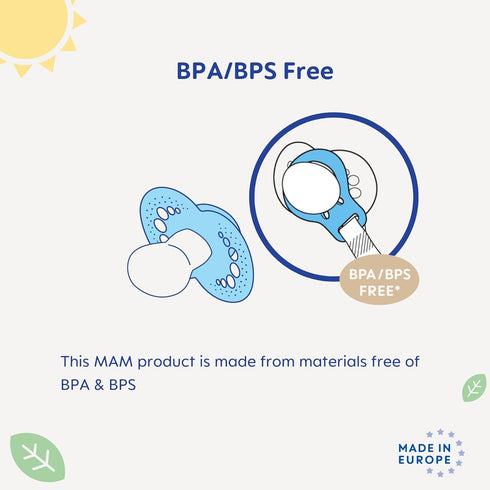 (2 Pack) MAM Universal Pacifier Clip Baby Pacifier Holder Strap with One Hand Sliding Clip, Fits All Pacifiers