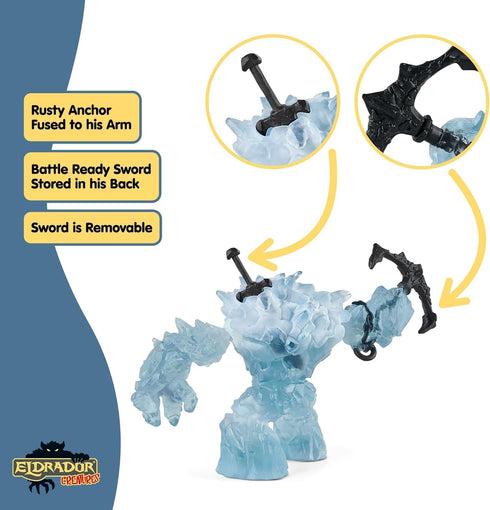 2 7 70146 schleich Eldrador Creatures - PC Ice Giant and Weapons Fantasy Toy - Movable Monster Figurine with Battle