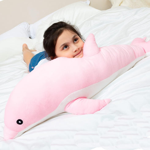 100cm/39.37inch) Kekeso Giant Dolphin Plush Toy, Soft Whale Hugging Pillow Stuffed Dolphin Pillow for Children Girls