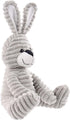 Apricot Lamb Toys Plush Corduroy Rabbit - Soft Cuddly Stuffed Animal, Gray Bunny, 8.5 Inches