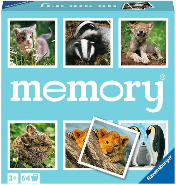 Ravensburger Animal Babies Memory Game, Engaging Picture Matching Game for Kids, Ideal for Ages 3 and Up