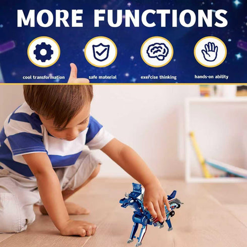 NIGVO 2 Collision Transforming Dinosaur Car Toy Cars Crash & Transform into Dinosaur Robot Toys for Kids Fun Gift