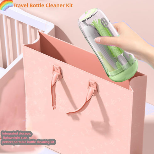 Travel Electric Baby Bottle Brush Set - Electric Bottle Cleaner, Water Bottle Brush, Nipple/Straw Brush, Milk Frother,