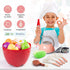 Funpynani 100Pcs Playset, 2 Kitchen Kids Pretend Cooking Play Pots, Pans, Utensils, Cookware, Toy Food Fruits Veggies