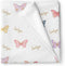 Stork Wares Rainbow Butterfly Personalized Baby Girl Swaddle Blanket