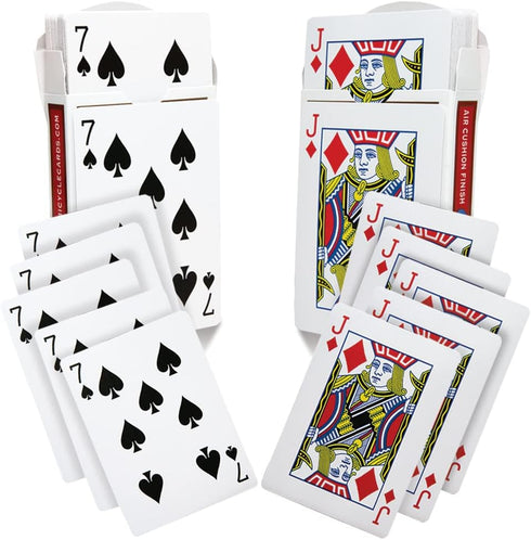 Magic Makers Combo - One Way Forcing Red Bicycle Back Decks, 2 Decks Included: 7 Spades & Jack Diamonds