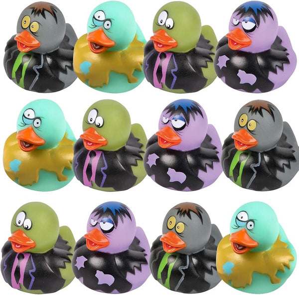 ArtCreativity 12 PCS Halloween Rubber Ducks, Zombie Rubber Duckies for Kids, Variety