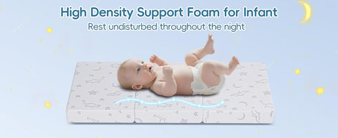 Pack 38"x26", Pack Trifold and Play Mattress N Play Mattresses with Dual Sided Soft & Firm Memory Foam Foldable
