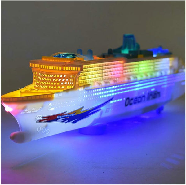 Wenini XAPUNK Colorful Ocean Liner Cruise Ship Boat Electric Flashing LED Light Sound,50x13x5