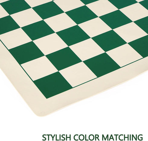 Roll Up Vinyl Chess Board Tournament 15.5" - Lightweight Non-Slip Portable Professional Club Chess Mat