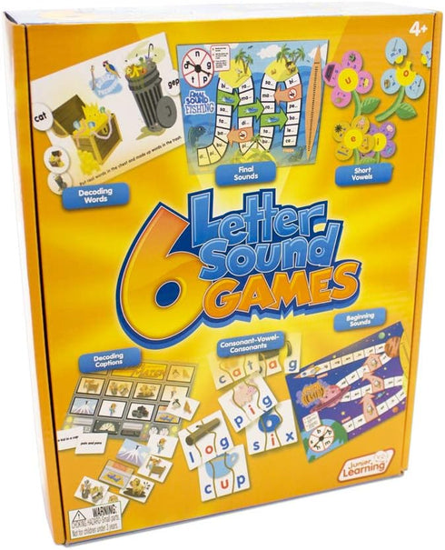Junior Learning Different Letter Sound Games, Set of 6, Multi (JL400)