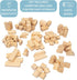 Wooden Blocks Set - 100 Pc Natural Wood Building Block Toys, Great Gift for Kids, Indoor Activity