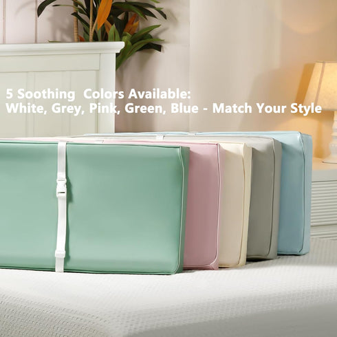 Navari 31"X 16" Vegan Leather Changing Pad Cover with Zipper - - Waterproof Wipeable, Extra Thick & Portable & Non-Slip