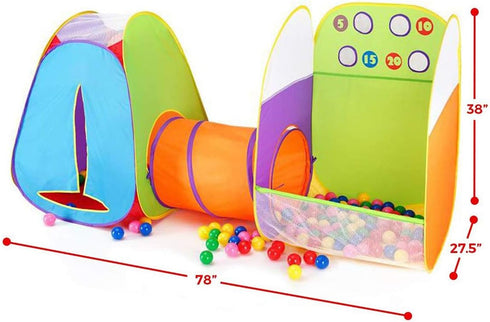 Kids Tent Fun Toss It Game Zone, 3-in-1 Pop Up Tent Play Tents for Indoor Outdoor, Great Game & Toy Gift for Children