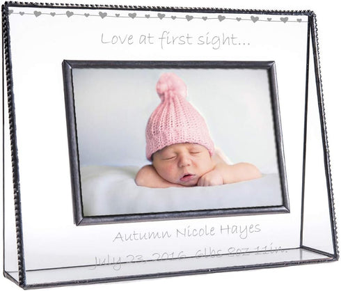 Baby Picture Frame Personalized for New Mom and Dad 4x6 Photo Engraved