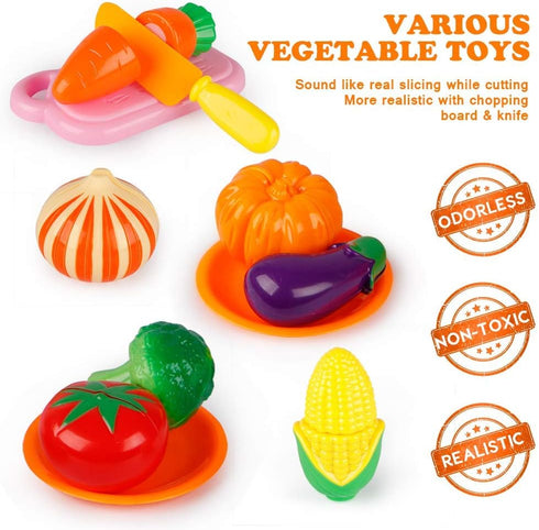 Playset D-FantiX Play Kitchen Accessories, Kids Play Pots and Pans with Mini Stainless Steel Pretend Play Cooking Toys