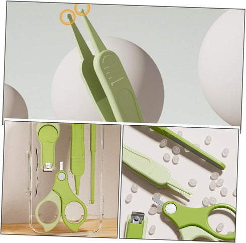 Set Trimmer Nail Clipper Fingernail Clippers with Nail Manicure Kit Portable Travel Grooming for Newborns and Green
