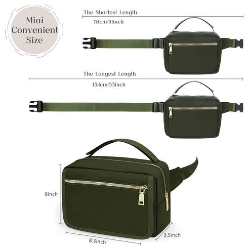 Pack printe Small Diaper Bag with Portable Changing Pad, Crossbody Diaper with Wipes Pocket, Women Waist Bag for Travel