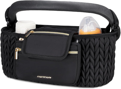 mommore Stroller Organizer with Insulated Cup Holders, Adjustable Stroller Caddy with Detachable