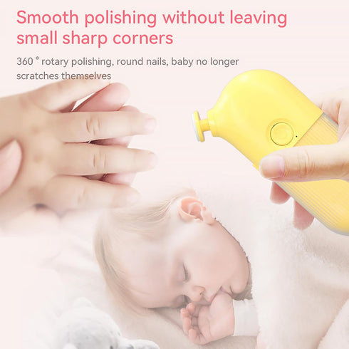 Srliya 6000RPM 6 Baby Electric Nail File Low Noise Adjust Speed Prevent Slip Nail Care Grinder with Heads