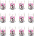 Set 12 Set Lunaura Baby Keepsake - of Girl Baby Bottle Glass Votive Candle Favors - Pink