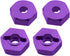 Hobbypark 12mm Aluminum Wheel Hex Drive Hub Adapters (4P) & M4 Locknuts (4P) for RC Car Accessories (Purple)