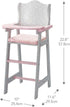 Doll High Chair for Baby Dolls - Olivia's Little World Wooden Play Furniture for 16" to 18" Dolls