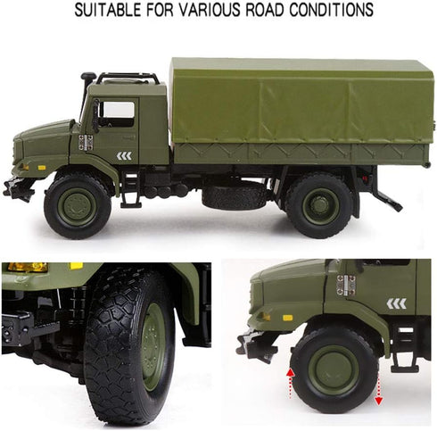 Ailejia Classic Military Diecast Transport Trucks Green Retro Army Utility Car Toy Model Gift for Kids