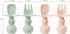 PandaEar 2 Pack Silicone Suction Plates for Toddlers with 4 Spoons, Unbreakable Baby Plates and Utensils Set, Green