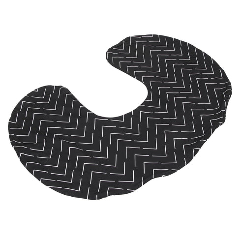 U-Shaped Nursing Pillow Cover - Black Geometric Print, Soft & Washable