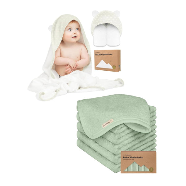 KeaBabies Baby Hooded Towel and Baby Washcloths - Baby Towel Baby Towels