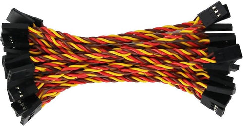20pcs Male to Male Plug Twisted Wiring 100mm 10cm 3.93inch 26AWG 30 Cores RC Servo Extension Lead Cable
