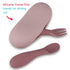 TUM TUM Baby Cutlery with Case, Baby Spoon & Fork Set, Silicone Baby Cutlery for 6 Months Plus, Pink