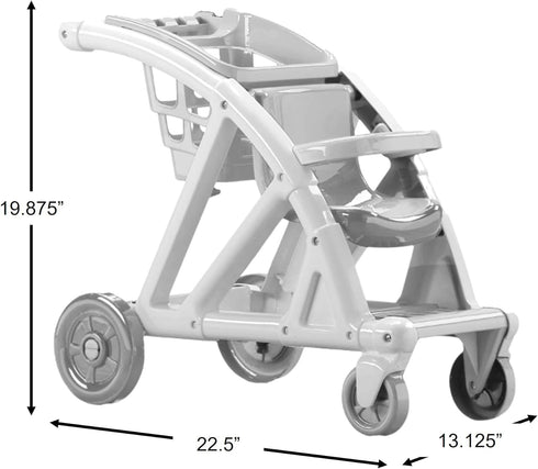 2 2-in-1 American Plastic Toys Shop with Me Stroller for Toddler & Kids Ages and Up, Stroller and Shopping Cart
