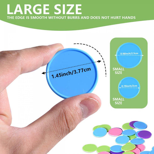 200 Pcs 1.45 Inch Poker Chips with Storage Box for Kids Math Counting Card Game Counters