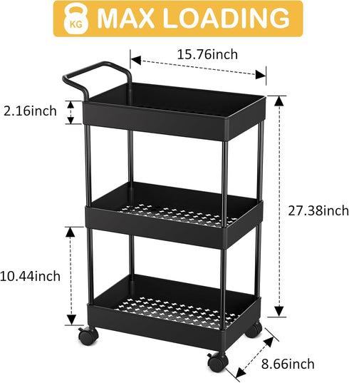 Baby Diaper Caddy, Plastic Movable Cart for Newborn Nursery Essentials, Organizer for Changing Table & Crib, Easy to