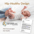 Coperta 100% Newborn Swaddle Sack, IHDI Certified, Calms Startle Reflex, Cotton Wearable Blanket, Newborn Essentials