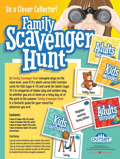 Family Scavenger Hunt Indoor Outdoor Game, 280 Cards, Ages 6+