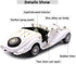 PUXU 1:28 Pullback 6.5in/16.8cm) Scale Diecast Metal Antique Classic Model Cars Collectible Toy Gifts (White,Length